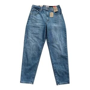 Silver Tab High Waisted Mom Jeans Women Size 29x27 Blue Denim Tapered New